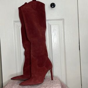 Red heeled boots